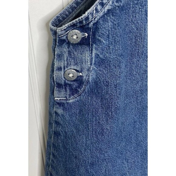 Vintage Oshkosh B'Gosh Girls 6X Bib Med Wash Denim Jean Blue Bib Overall Dress - Picture 3 of 11